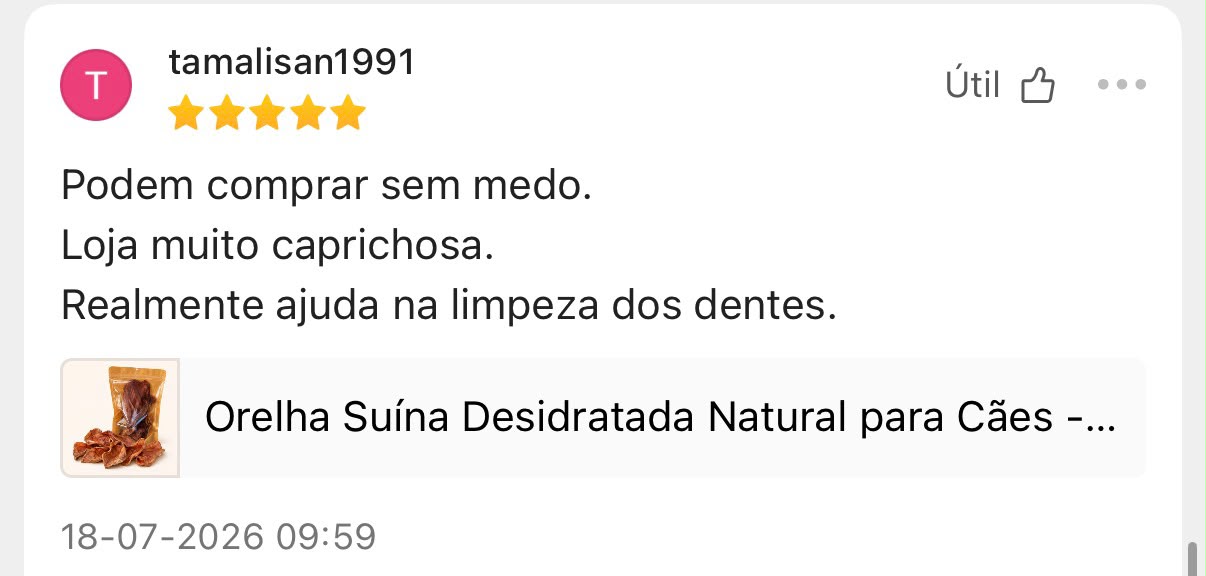 Avaliação de cliente FOZY 15